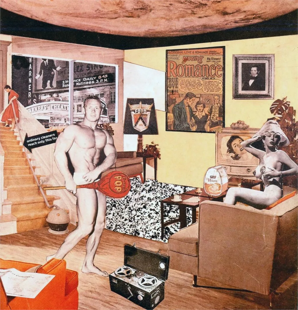 Tác phẩm cắt dán Just what is it của Richard Hamilton năm 1956 khởi nguồn phong trào Pop Art Các đặc trưng của phong cách nghệ thuật Pop Art