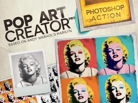 Đồ họa chân dung Marilyn Monroe phối màu tương phản phong cách Pop Art Đồ họa chân dung Marilyn Monroe phối màu tương phản phong cách Pop Art
