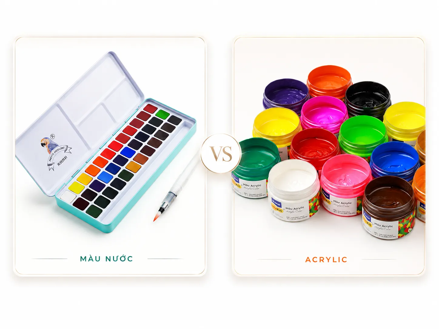 So sánh màu nước với màu Acrylic