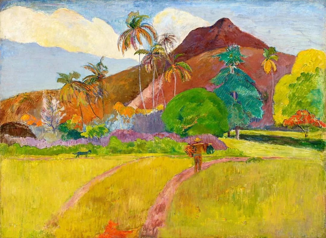 Tác phẩm "Tahitian Landscape" của danh họa hậu ấn tượng Paul Gauguin Tác phẩm "Tahitian Landscape" của danh họa hậu ấn tượng Paul Gauguin