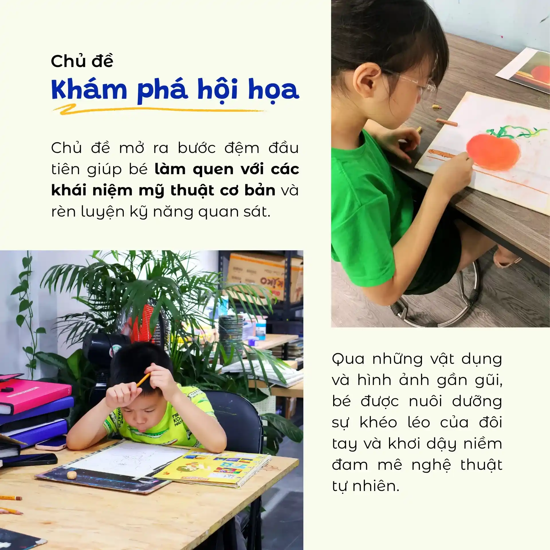Trai hè cho bé Chủ đề Khám phá hội họa