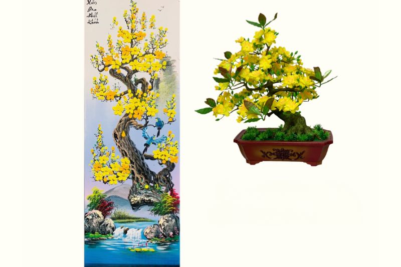 Ý nghĩa Tranh Tứ Quý Tùng Cúc Trúc Mai và cách treo chuẩn phong thủy 3 Hoa mai trong bộ tranh tứ quý Tùng Cúc Trúc Mai