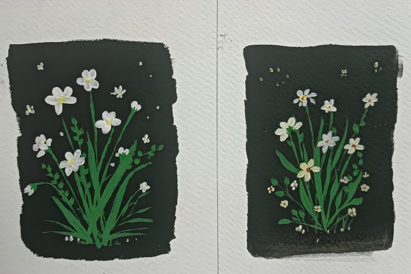 Hướng dẫn cách vẽ tranh bằng màu gouache cho người mới 3 Chồng lớp (Layering)