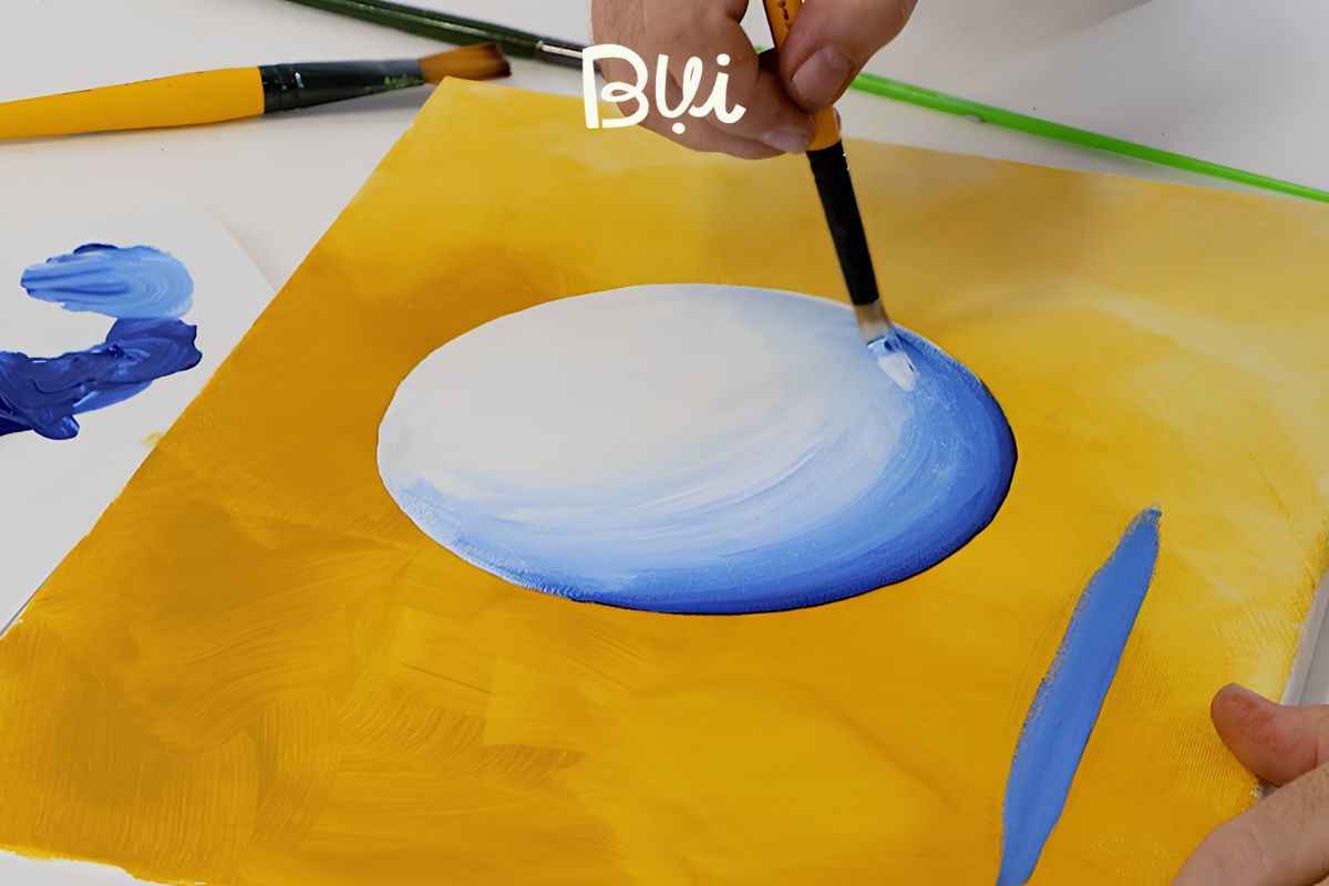 Cách tô màu Acrylic đẹp: 10 kỹ thuật giúp màu đều, trong và có chiều sâu 5 Wet-on-wet để hòa màu mềm hơn