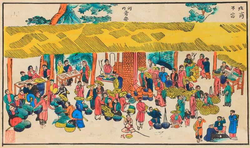 Tranh chợ quê phi thương bất phú Hàng Trống