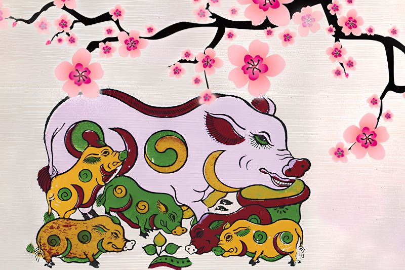 Tranh dân gian Việt Nam: Nguồn gốc, đặc điểm và 12 dòng tranh tiêu biểu 2 Đơn tuyến bình đồ, nguyên tắc tạo hình của tranh dân gian Việt Nam