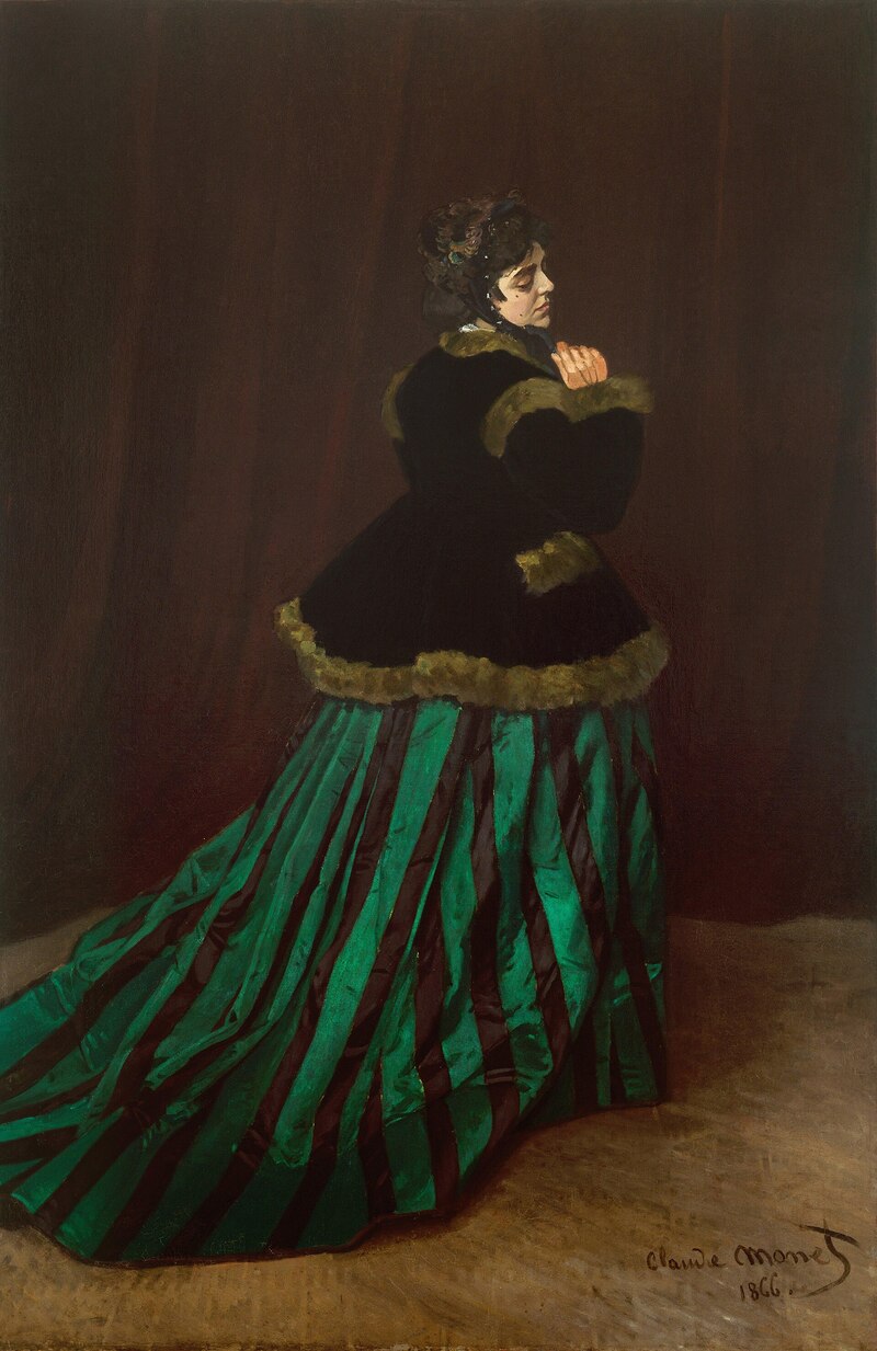 20 bức tranh Monet nổi tiếng và di sản nghệ thuật của Claude Monet 5 Bức tranh Camille hay The Woman in the Green Dress (Người phụ nữ mặc váy xanh)