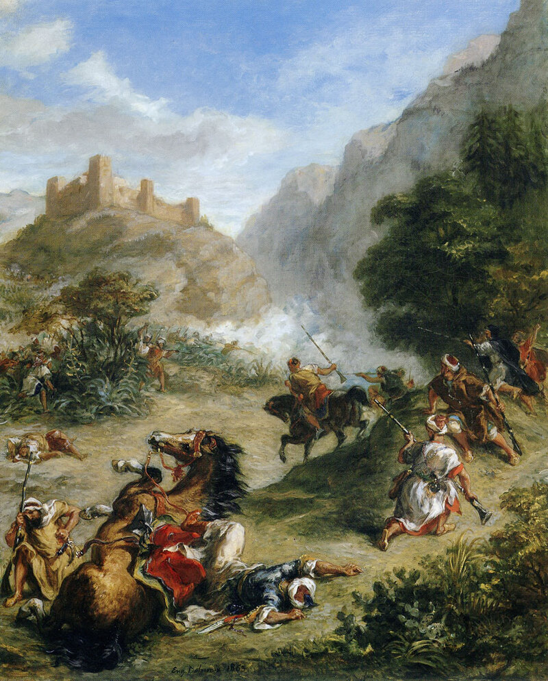 Bức tranh "Arabs Skirmishing in the Mountains" (Người Ả Rập giao chiến trong núi)