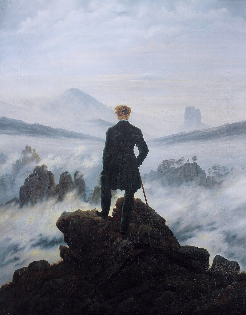 Tác phẩm nổi tiếng "Kẻ lãng du trên biển sương mù" (Der Wanderer über dem Nebelmeer)