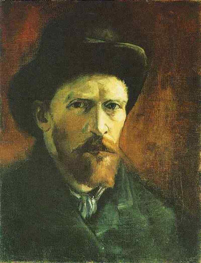 Chân dung tự họa Van Gogh: Hành trình 36 bức tranh đi tìm chính mình 2 Chân dung tự họa với chiếc mũ nỉ sẫm màu" 1886 (Self-Portrait with Dark Felt Hat)