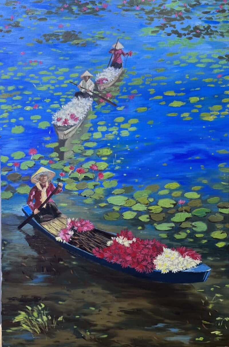 Tranh phong cảnh màu Acrylic