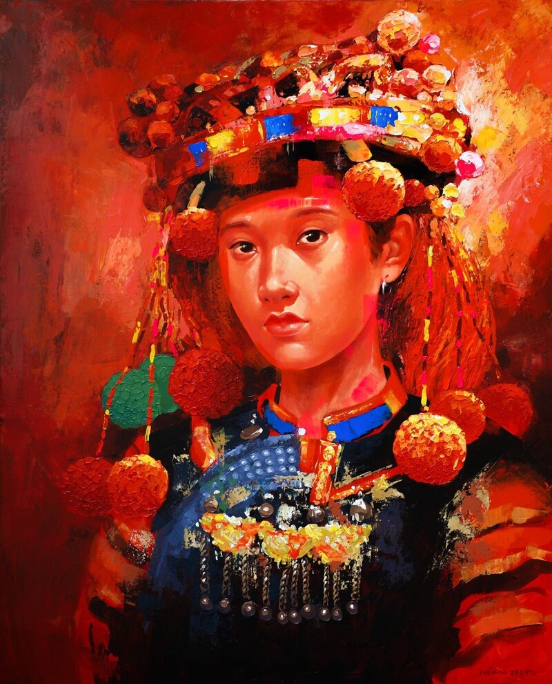 Tranh chân dung màu Acrylic