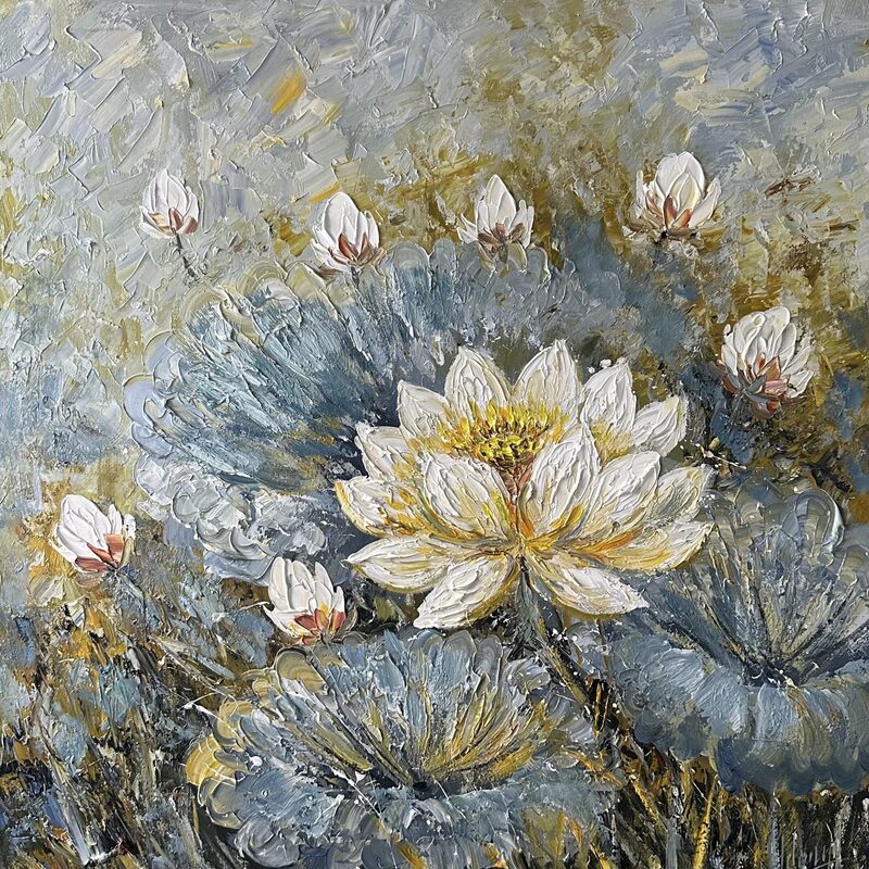 Tranh sơn dầu hoa sen