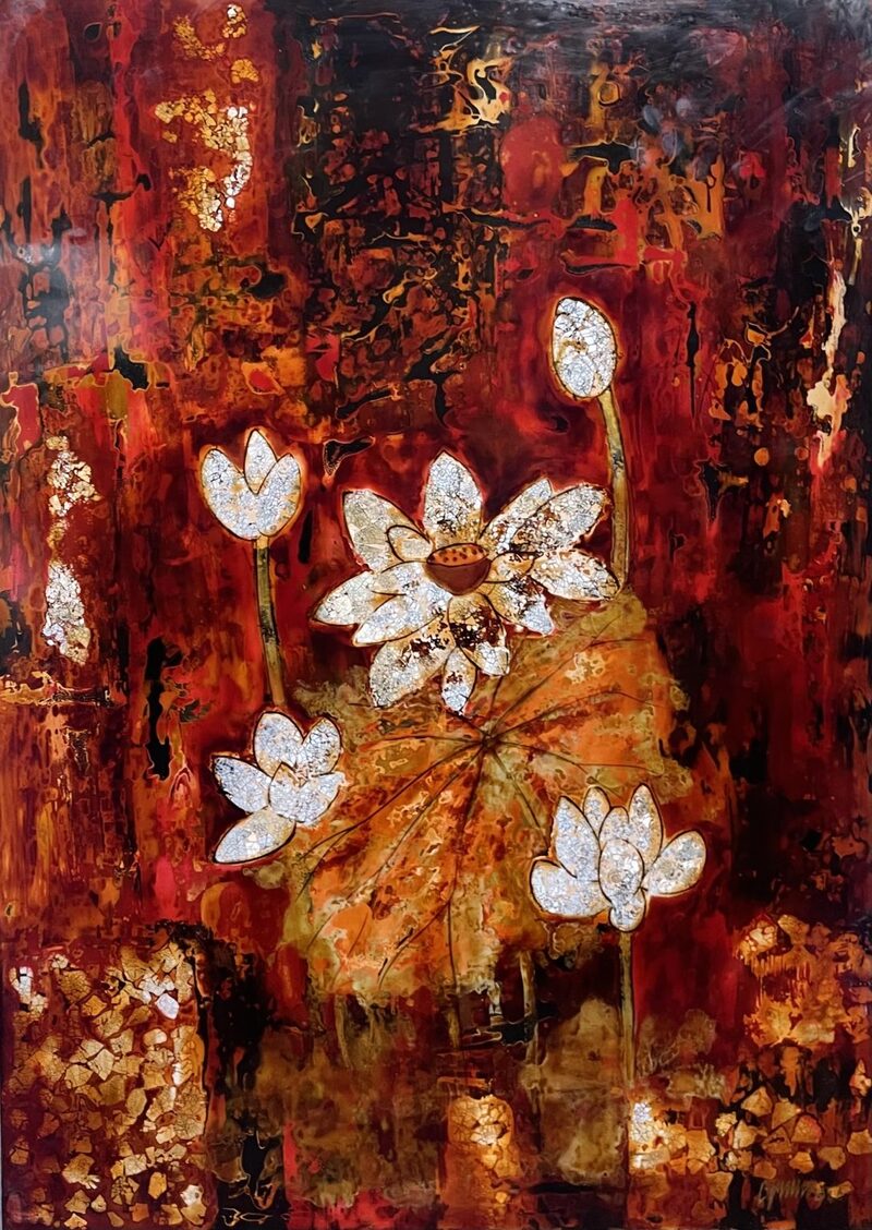 Tranh sơn dầu hoa sen