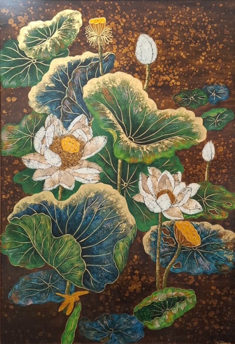 Tranh sơn dầu hoa sen