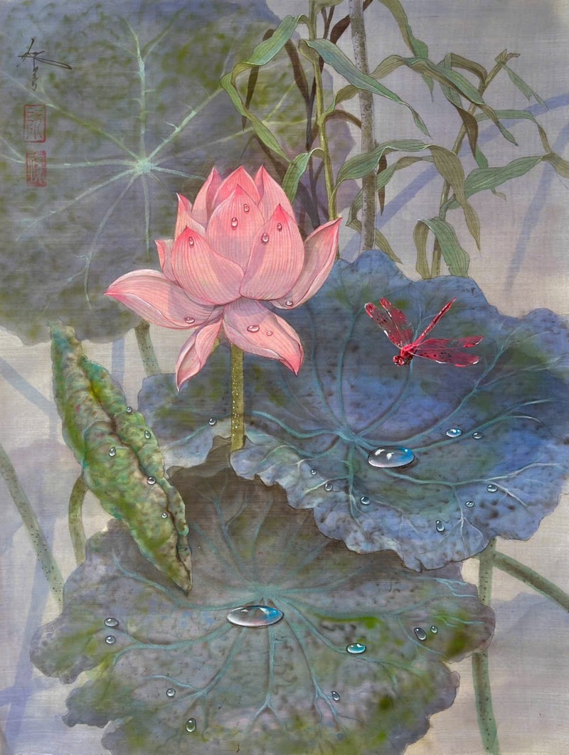 Tranh sơn dầu hoa sen