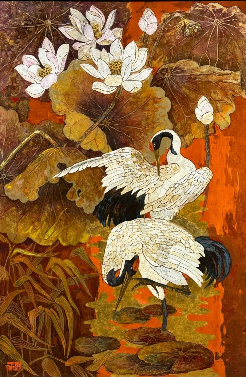 Tranh sơn dầu hoa sen