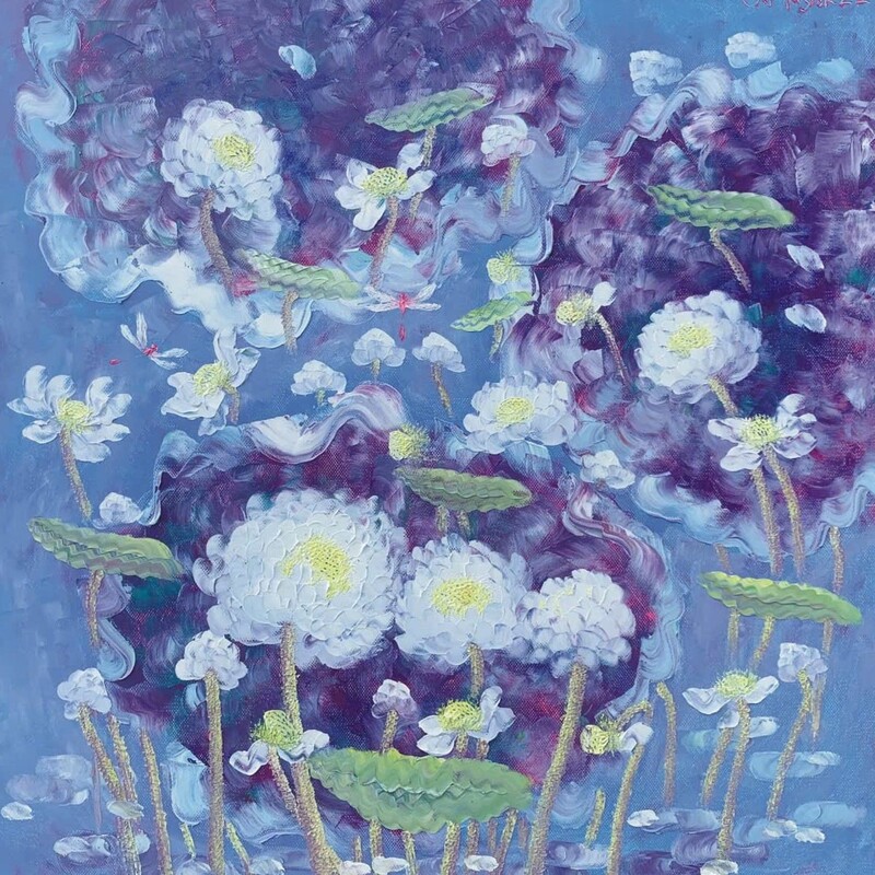 Tranh sơn dầu hoa sen