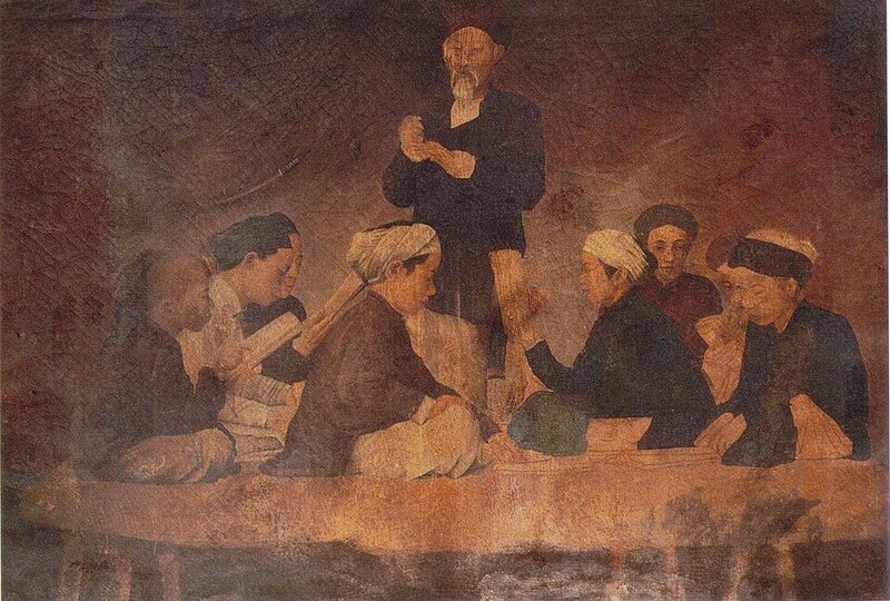 "Bình văn" là bức tranh sơn dầu kích thước 68 x 97 cm do họa sĩ Lê Văn Miến sáng tác khoảng năm 1898 đến 1905