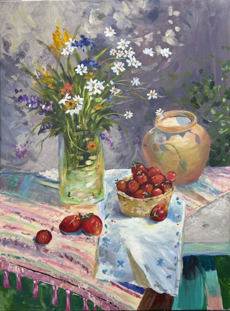 Tranh tĩnh vật màu Acrylic