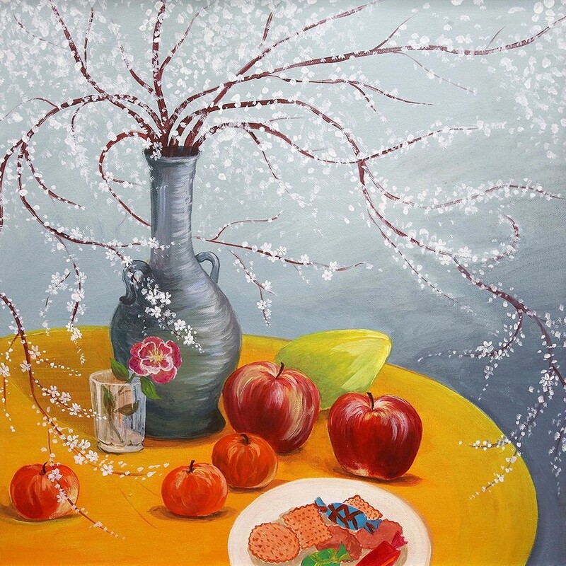 Tranh tĩnh vật màu Acrylic