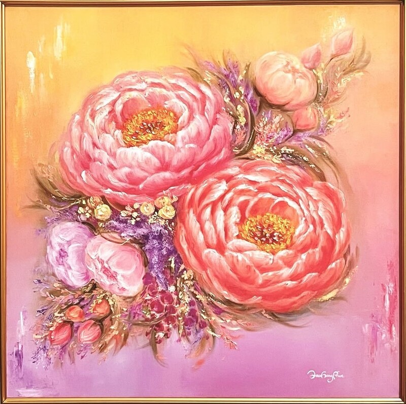 Tranh vẽ hoa màu Acrylic