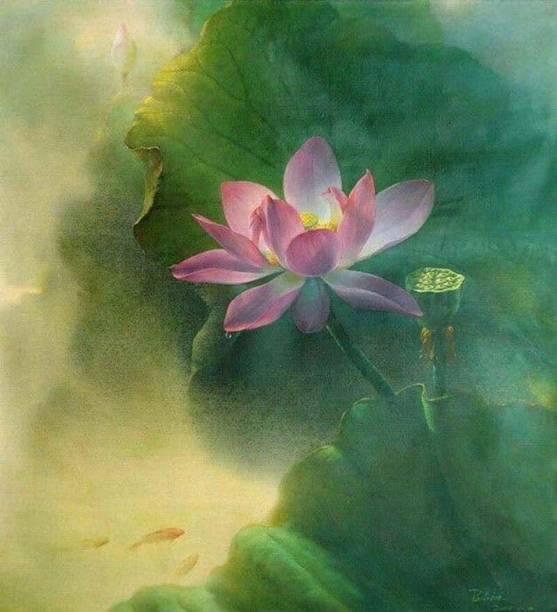 Tranh vẽ hoa màu Acrylic